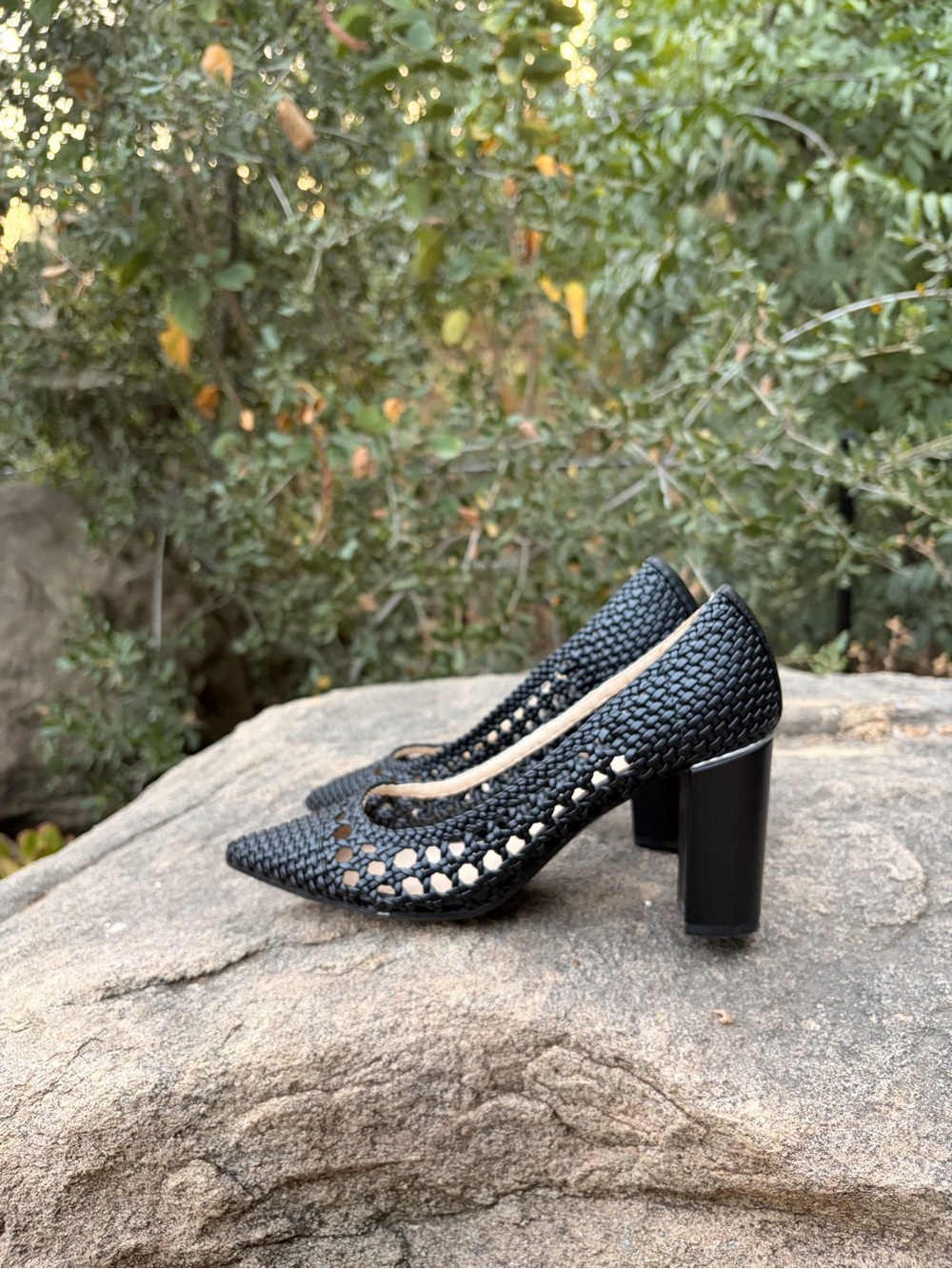 Woven Black Marx Fisher Heels